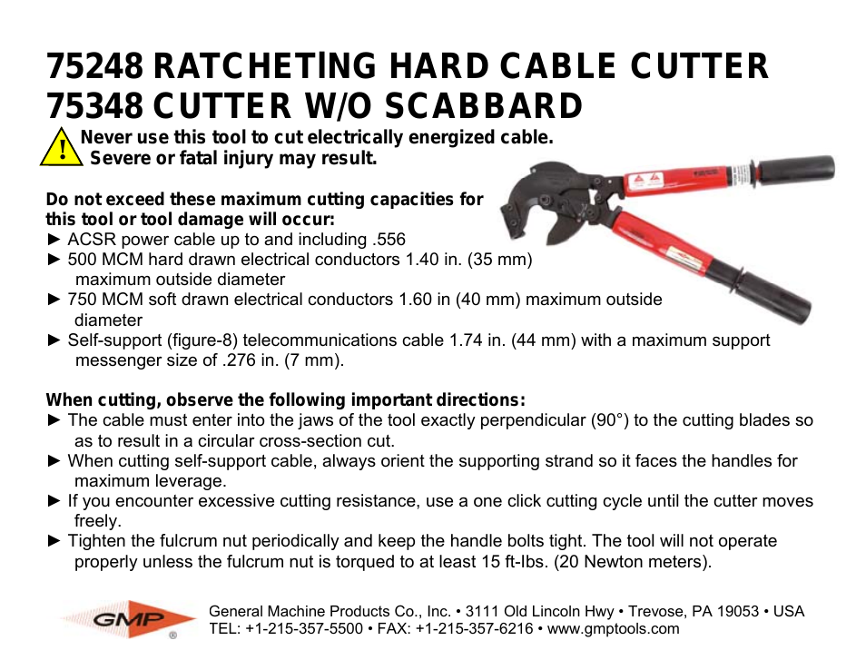 75248 556 ACSR Ratchet Cutter 1.6 inch