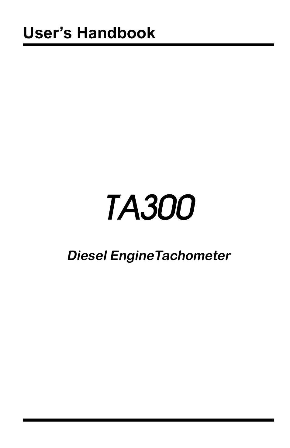 TA300 SmarTach D : Digital Diesel Engine Tachometer