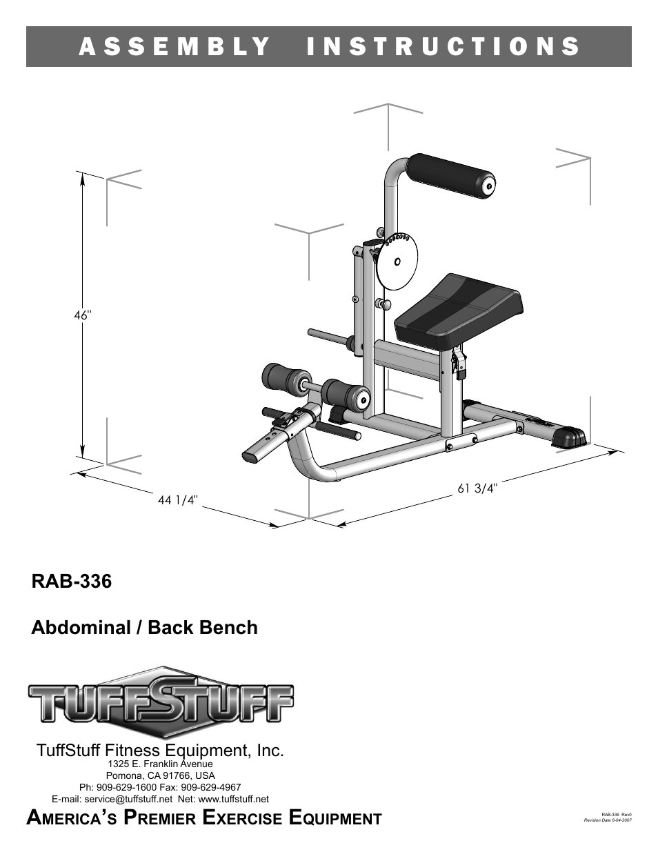 RAB-336 Abdominal/Back machine