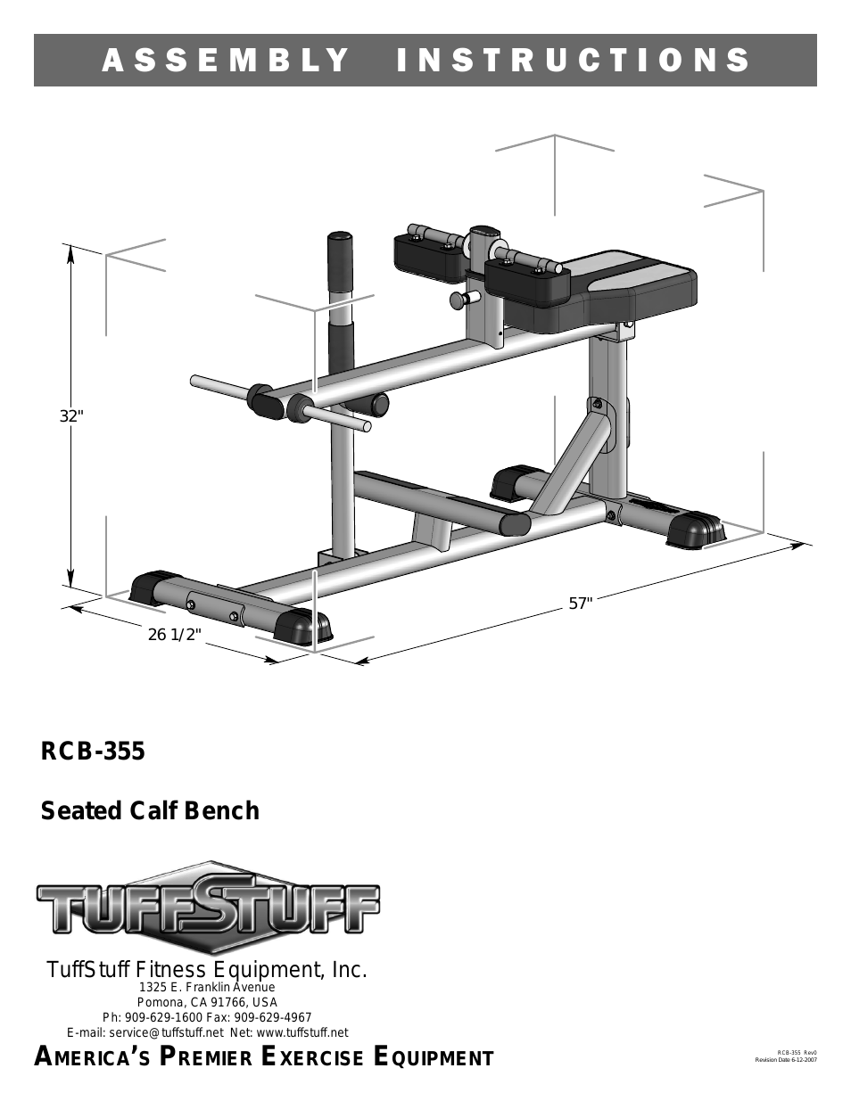 RCB-355 Seated Calf Bench