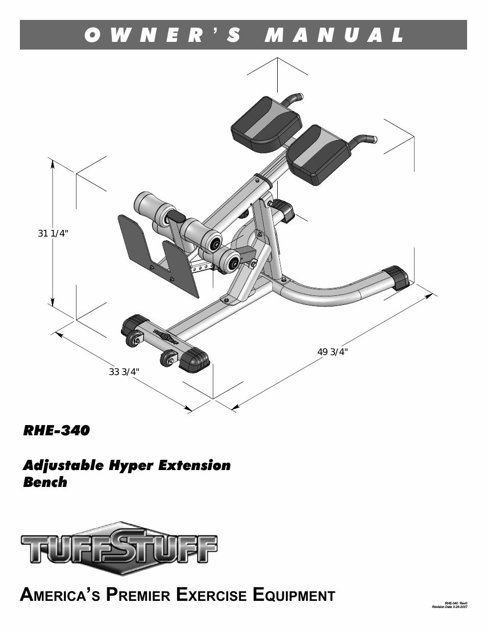 RHE-340 Adjustable Hyper Extension Bench