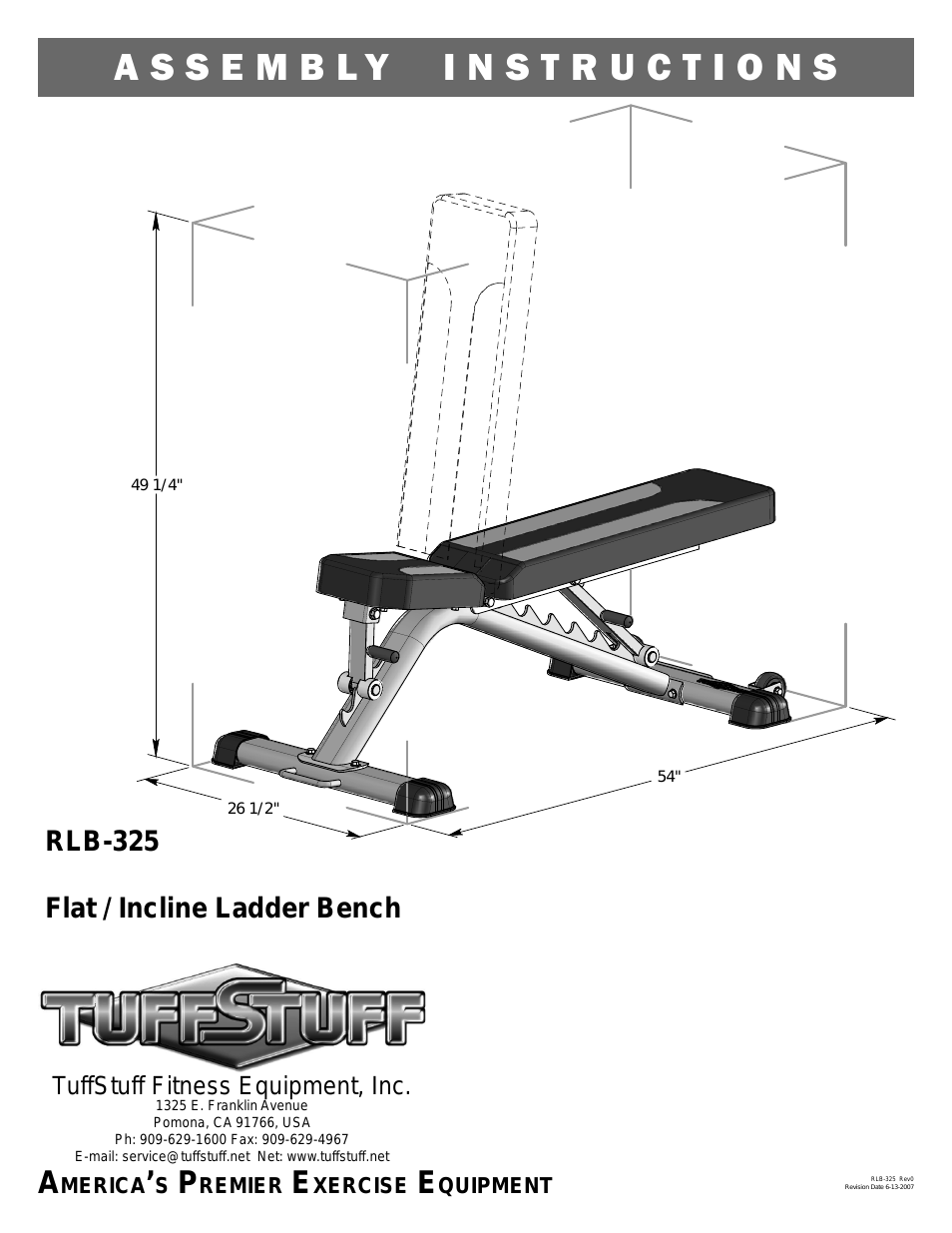 RLB-325 Flat/Incline Ladder Bench