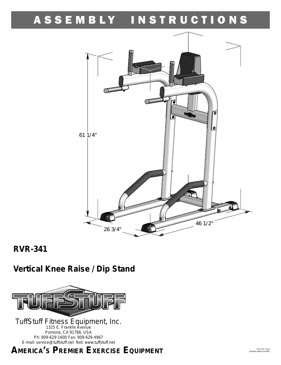 RVR-341 Vertical Knee Raise/Dip Stand