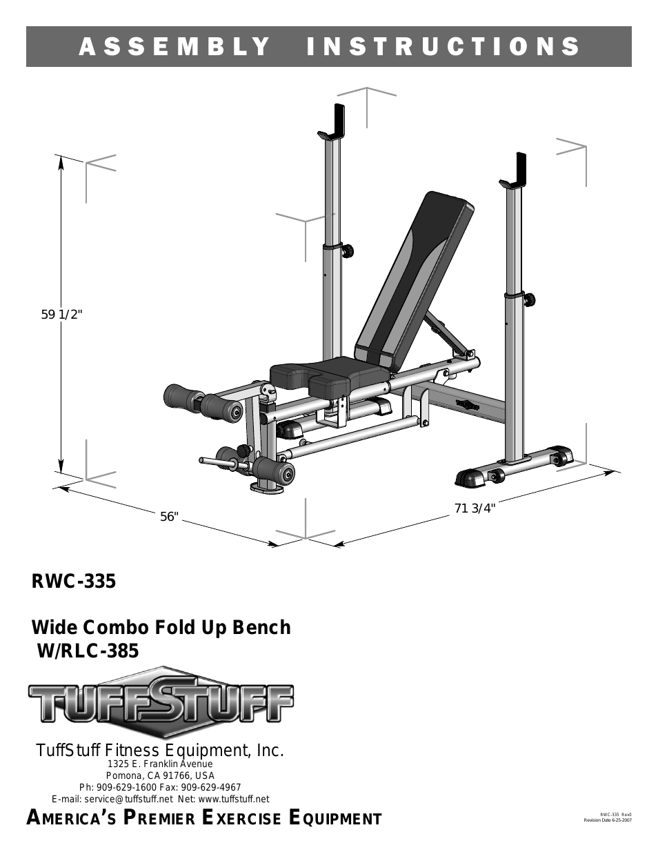 RWC-335 Wide Combo Fold Up Bench