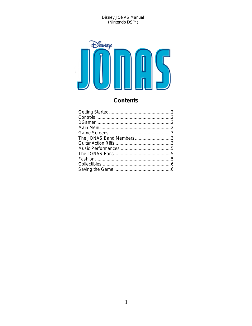 Jonas for Nintendo DS
