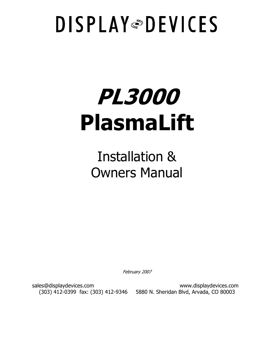 PL-3000 Series Flat Screen Lifts Ceiling