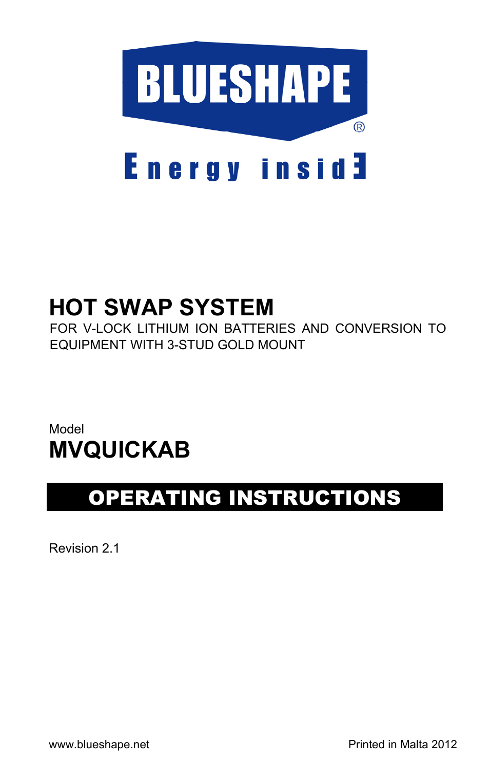 MVQUICKAB Hot-Swap adapter