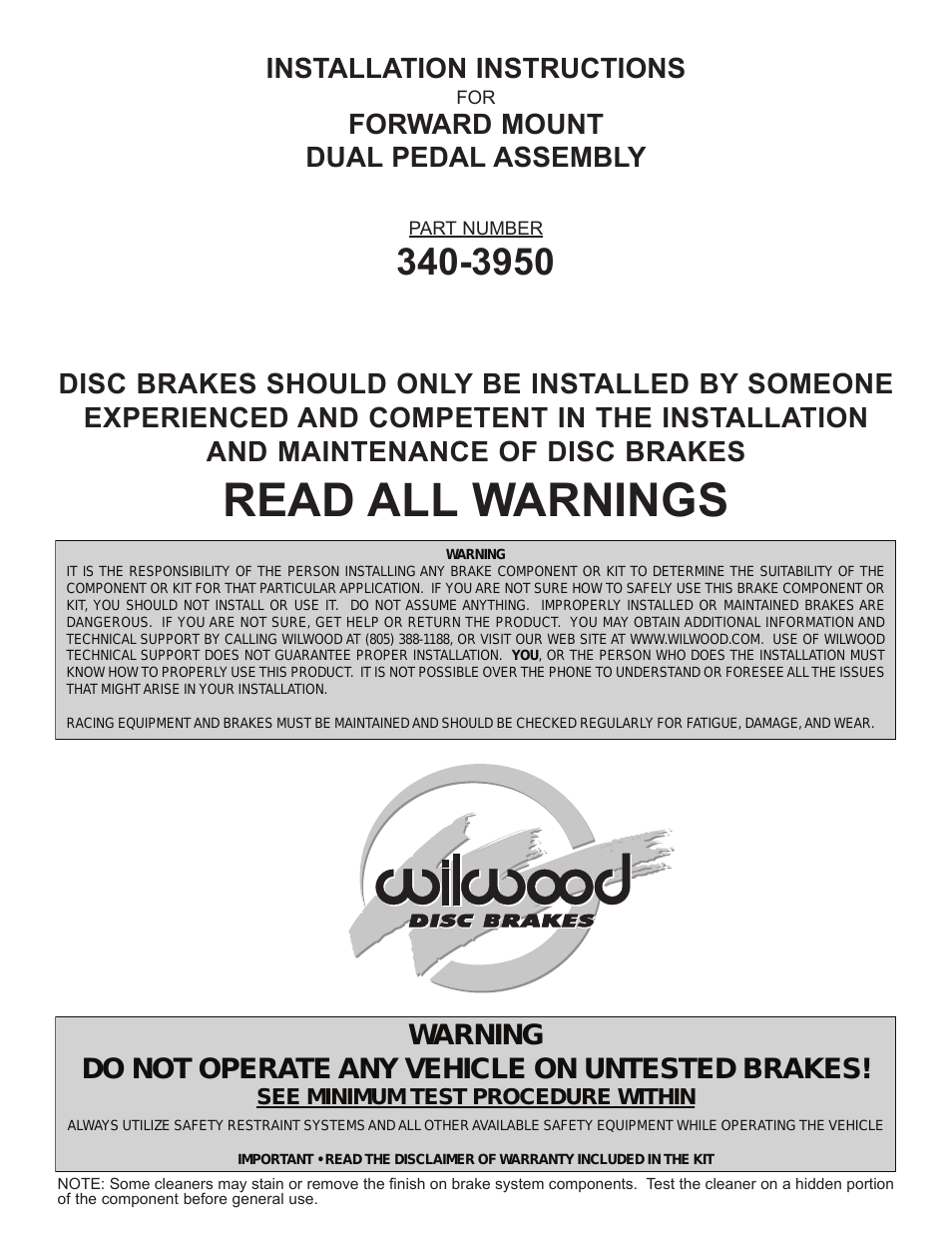 Brake & Clutch Pedal Description