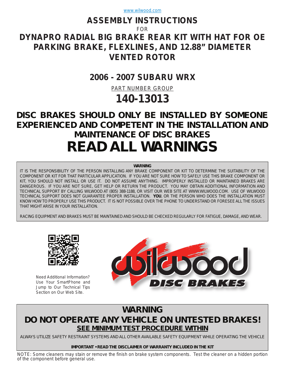 Dynapro Radial Rear Brake Kit For OE Parking Brake