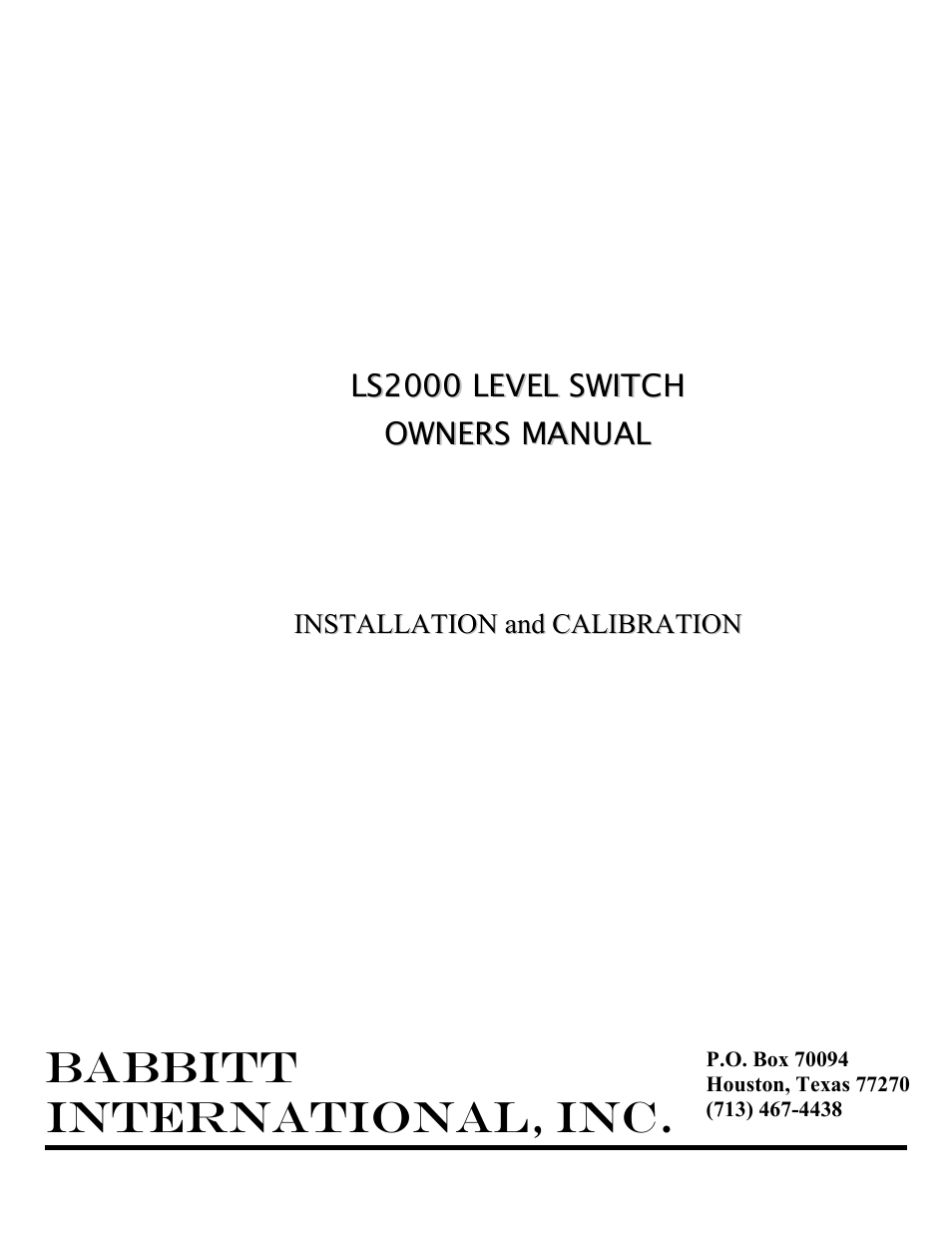 LS-2000 Level Switch