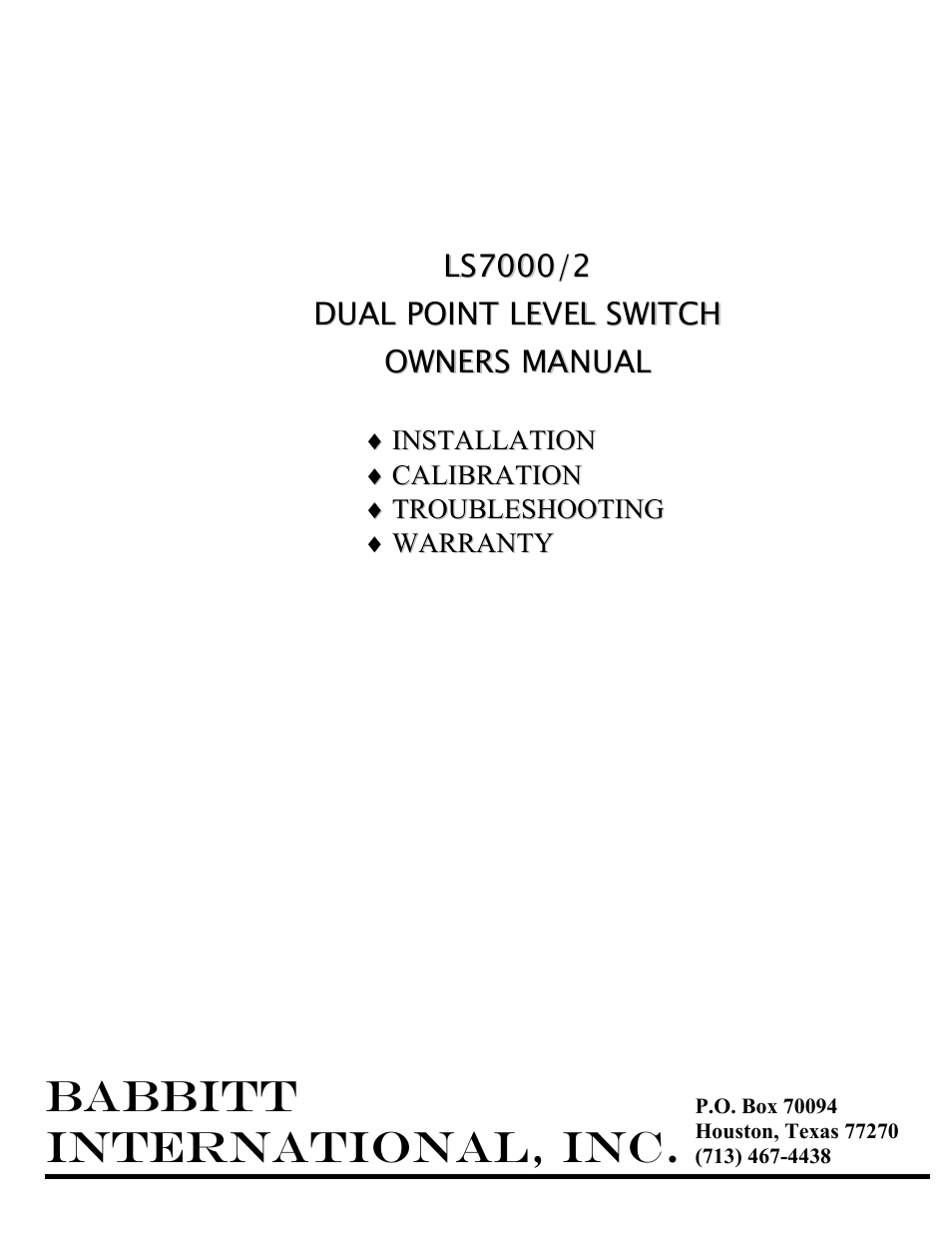 LS7000/2 Dual-Point Sensor