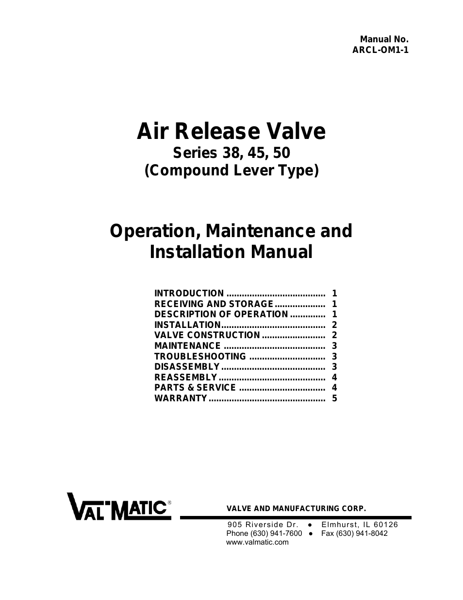 38 Series Air Release Valve (Compound Lever Type)