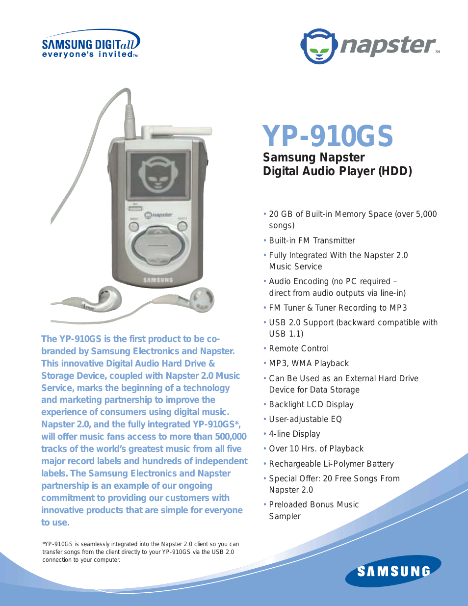 NAPSTER YP-910GS