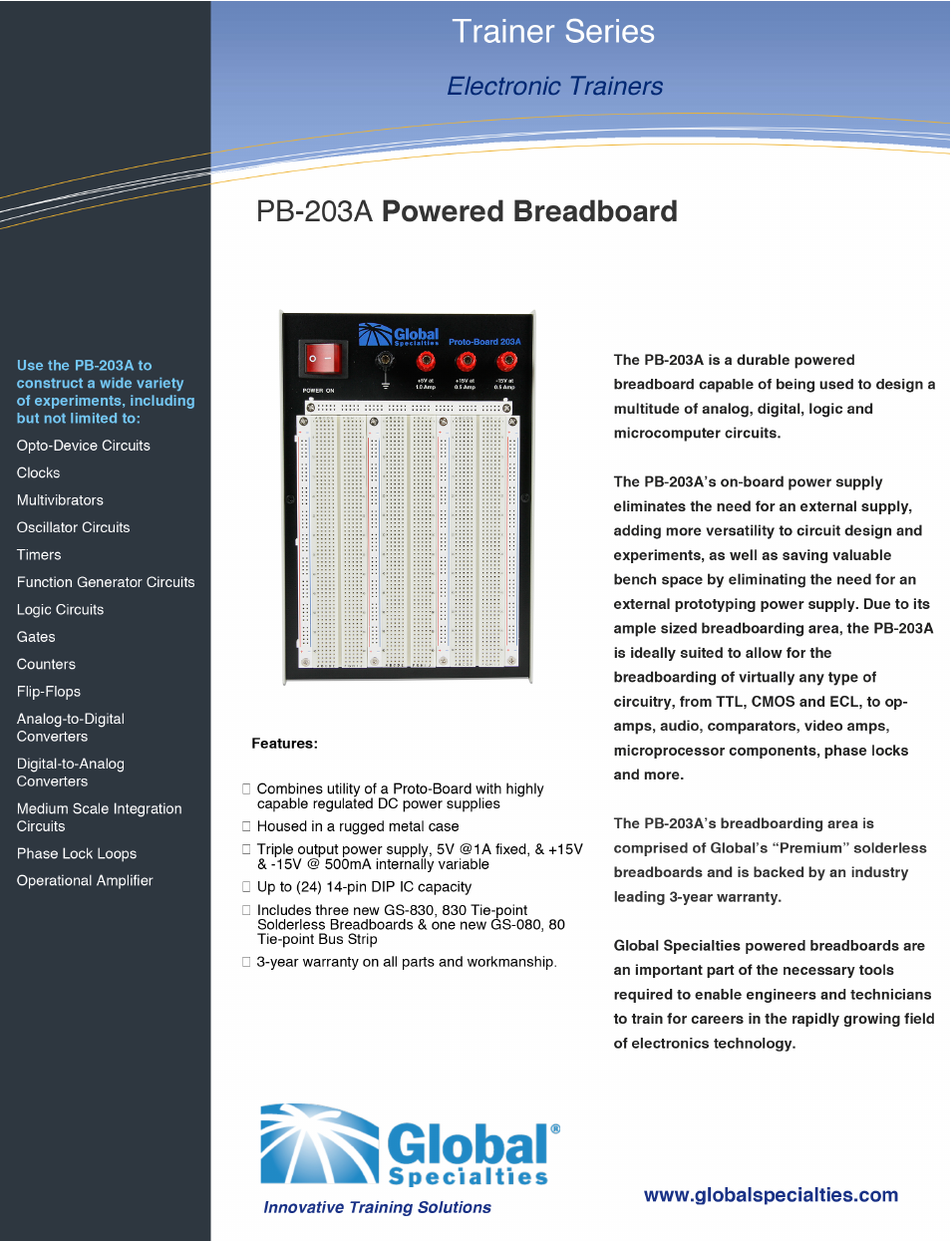 PB-203A - Data Sheet