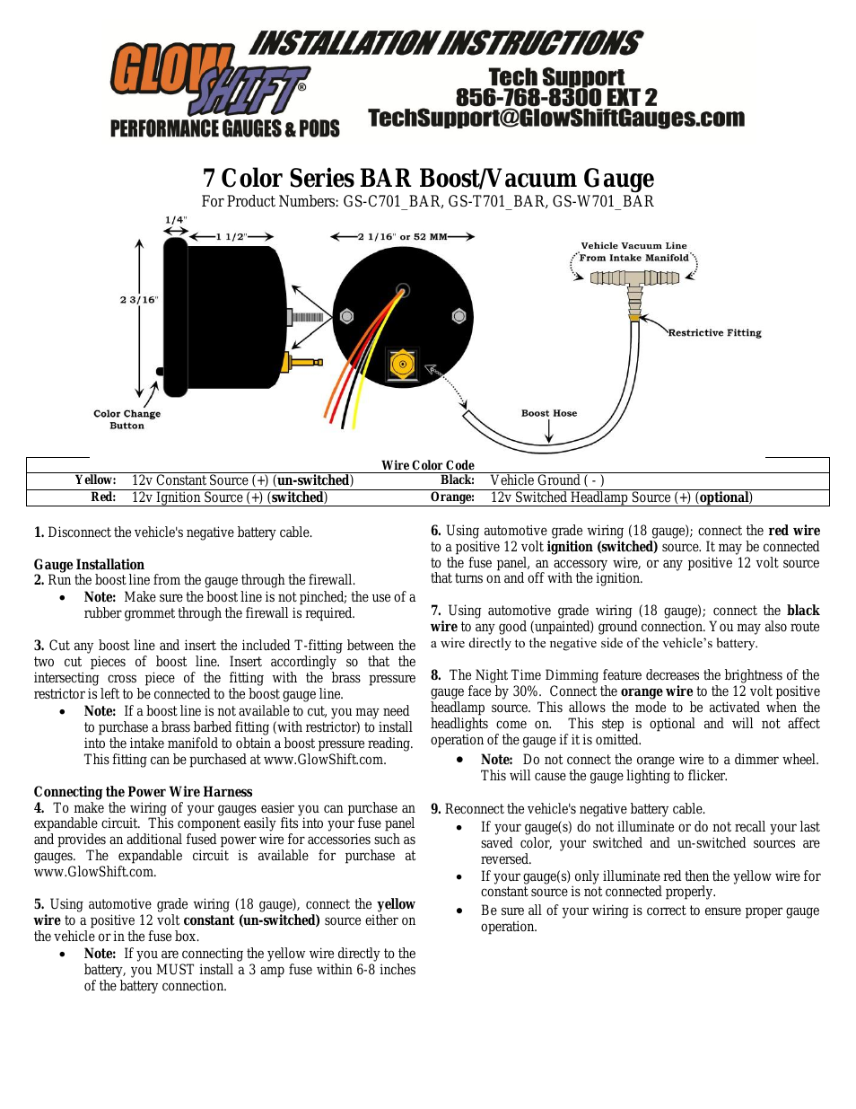 BAR Boost / Vacuum Pressure Gauge