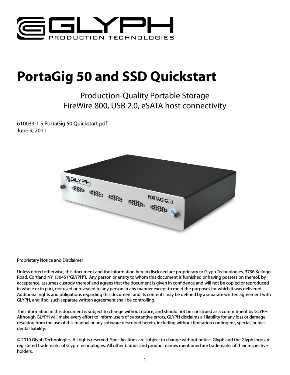 PortaGig 50 and SSD