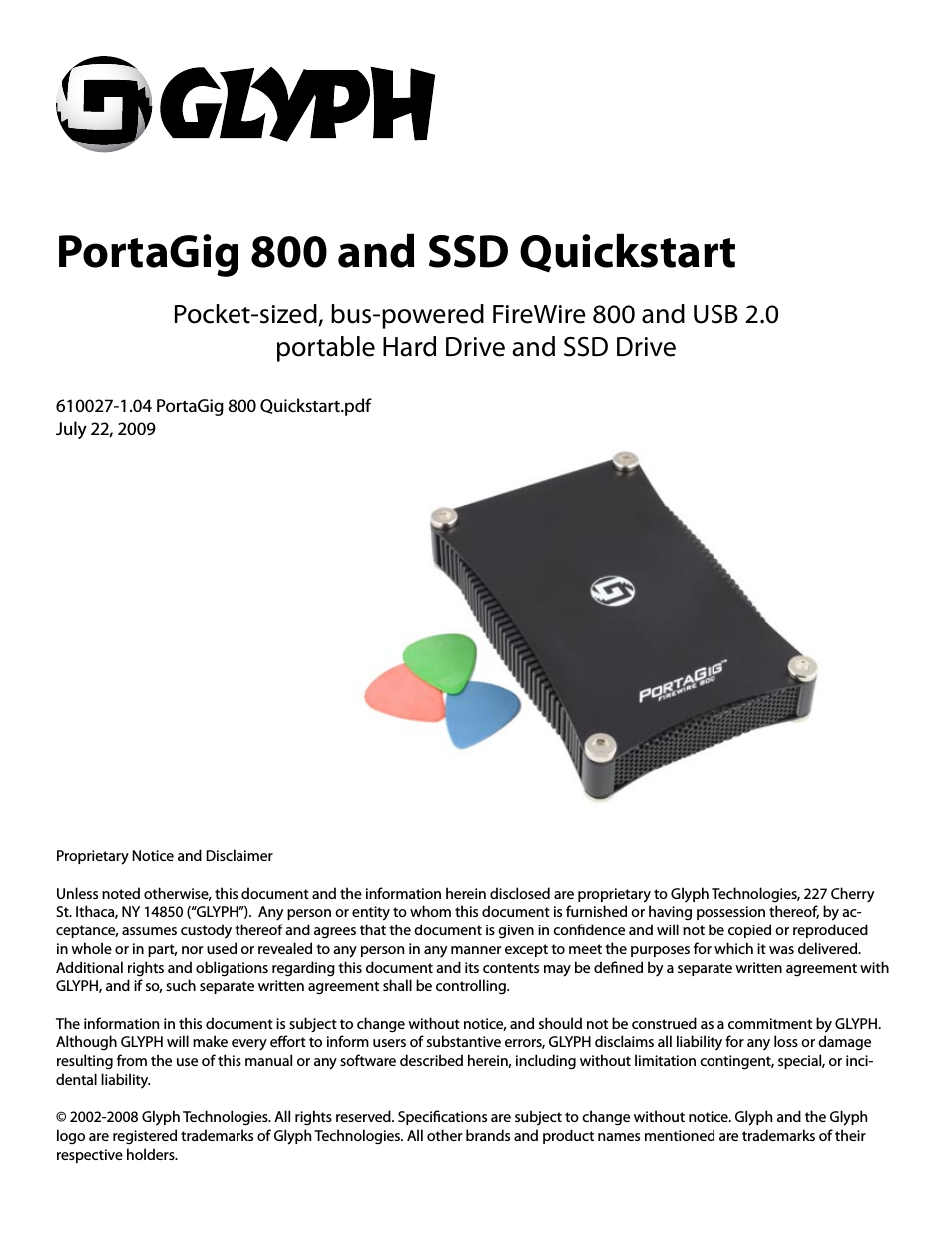 PortaGig 800 and SSD