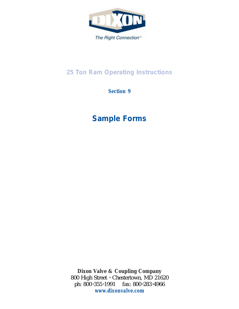 25 TON RAM SEC09 Sample Forms