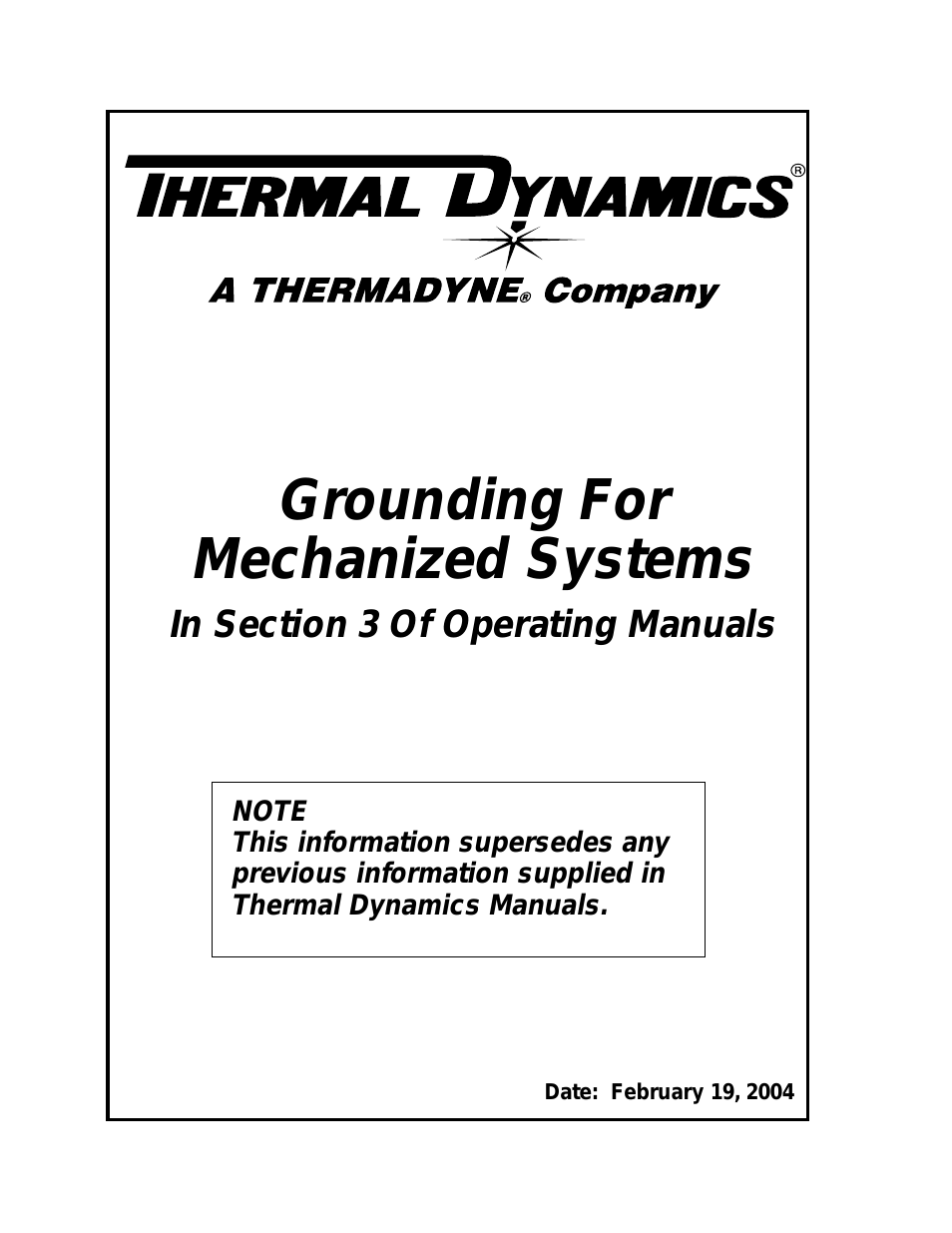 Grounding For Mechanized Systems