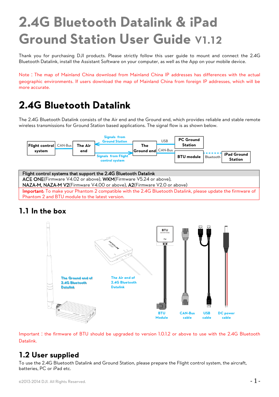 2.4G Bluetooth Datalink & iPad Ground Station