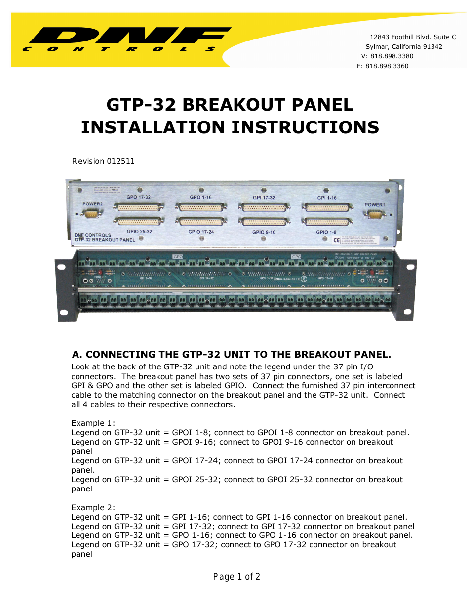 GTP-32BP Installation