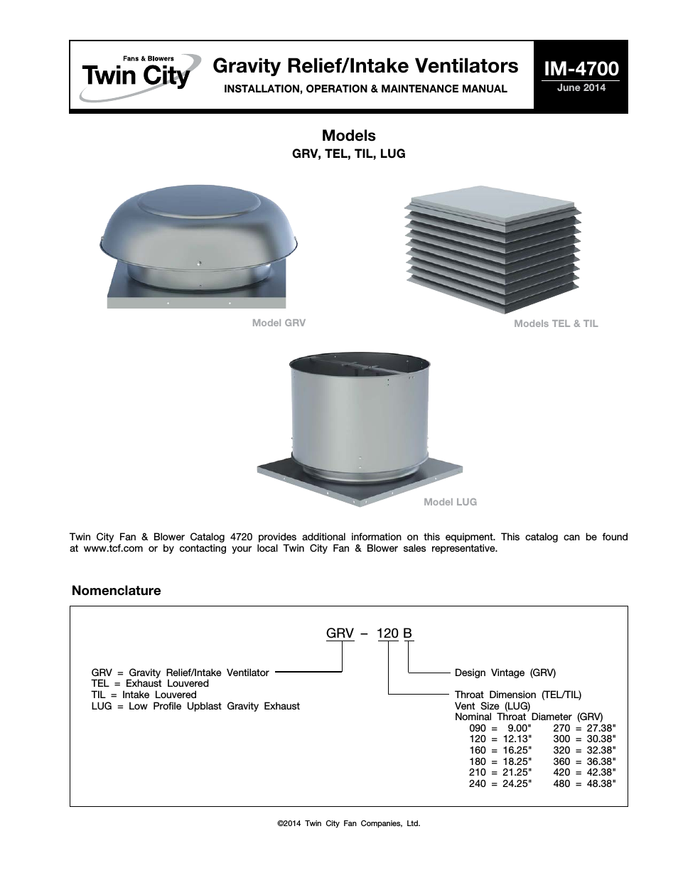Gravity Relief / Intake Ventilators - IM-4700