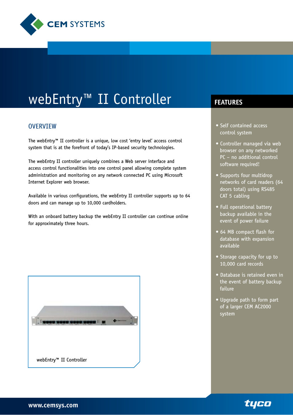 Controller webEntry II