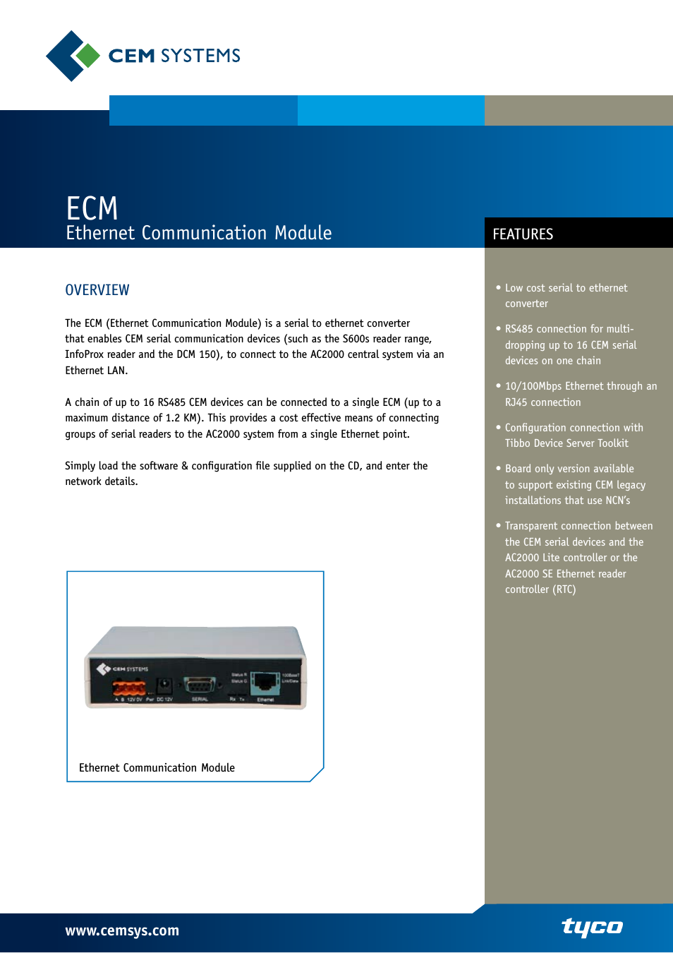Ethernet Communication Module ECM