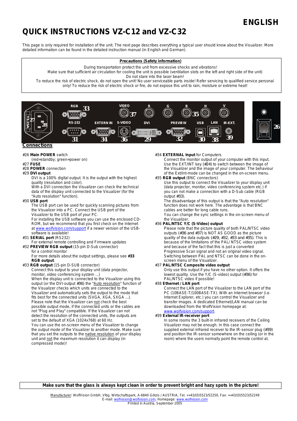VZ-C12 Short User Manual
