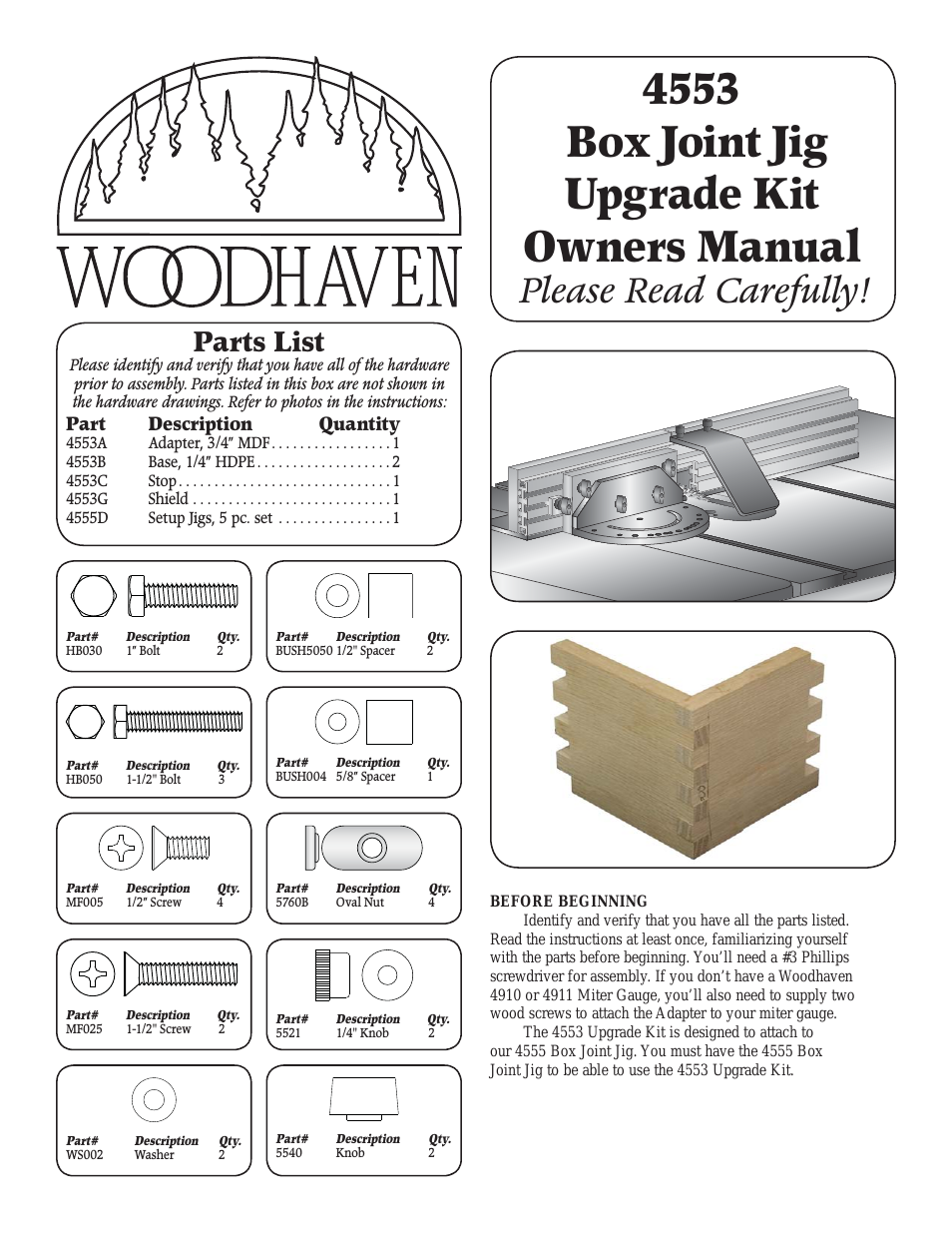 4553: Box Joint Jig Upgrade Kit