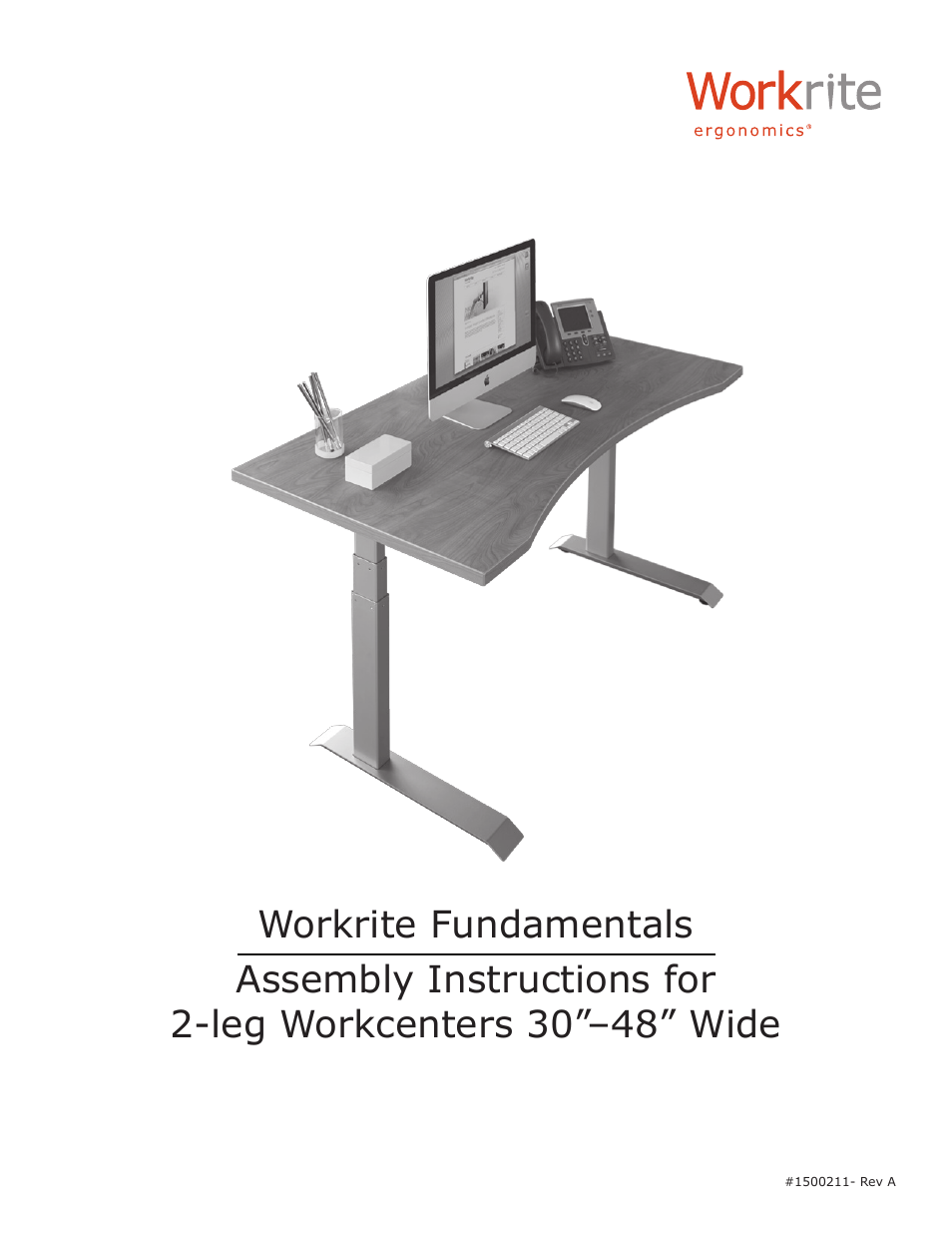 Fundamentals EX Electric Assembly Instructions for 2-leg Workcenters 30”–48” Wide