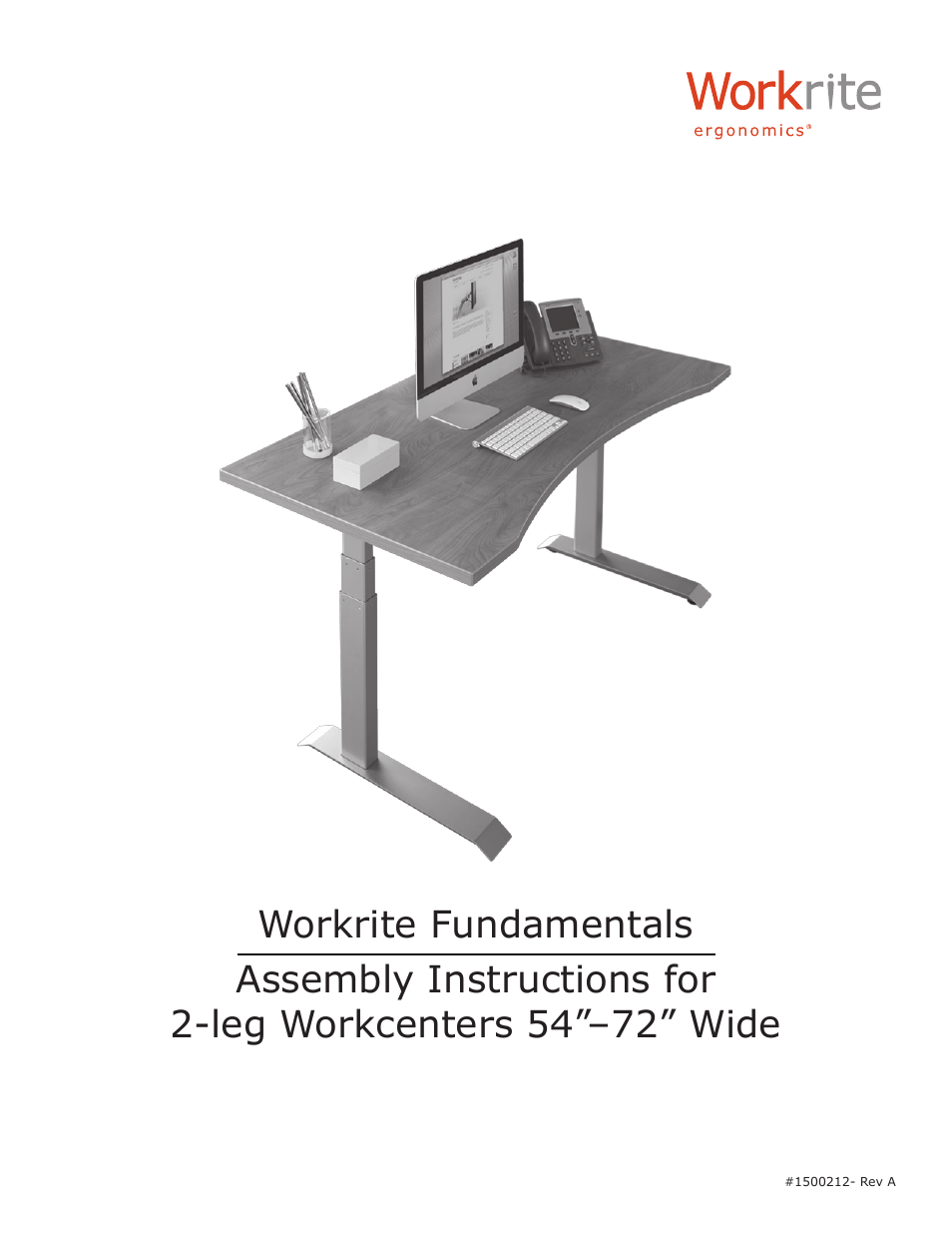 Fundamentals EX Electric Assembly Instructions for 2-leg Workcenters 54”–72” Wide