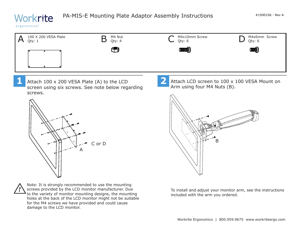 PA-MIS-E Mounting Plate Adaptor