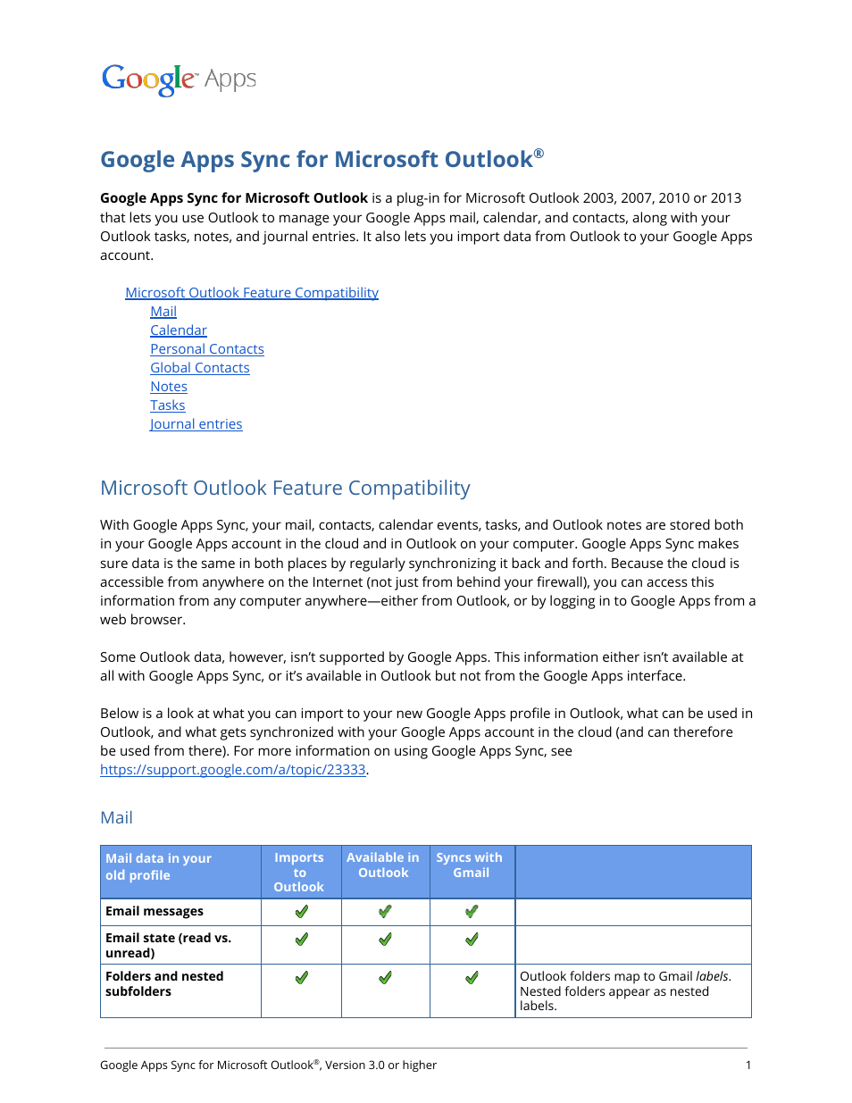 Apps Sync for Microsoft Outlook