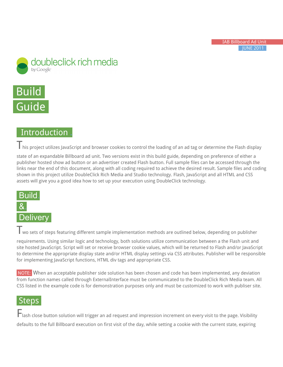 DoubleClick Build.Guide