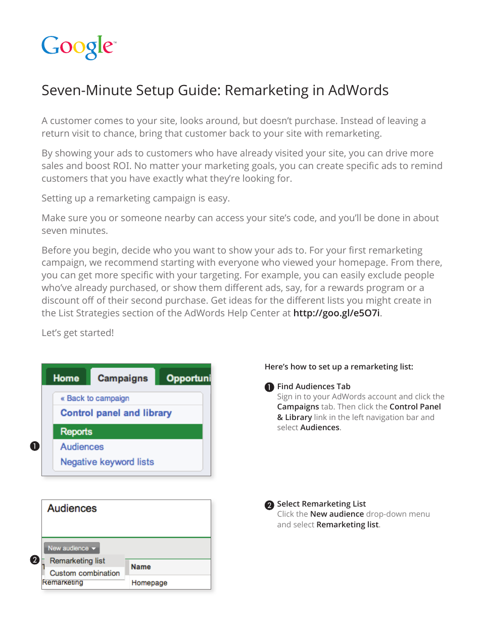 Remarketing in AdWords Seven-Minute Setup Guide