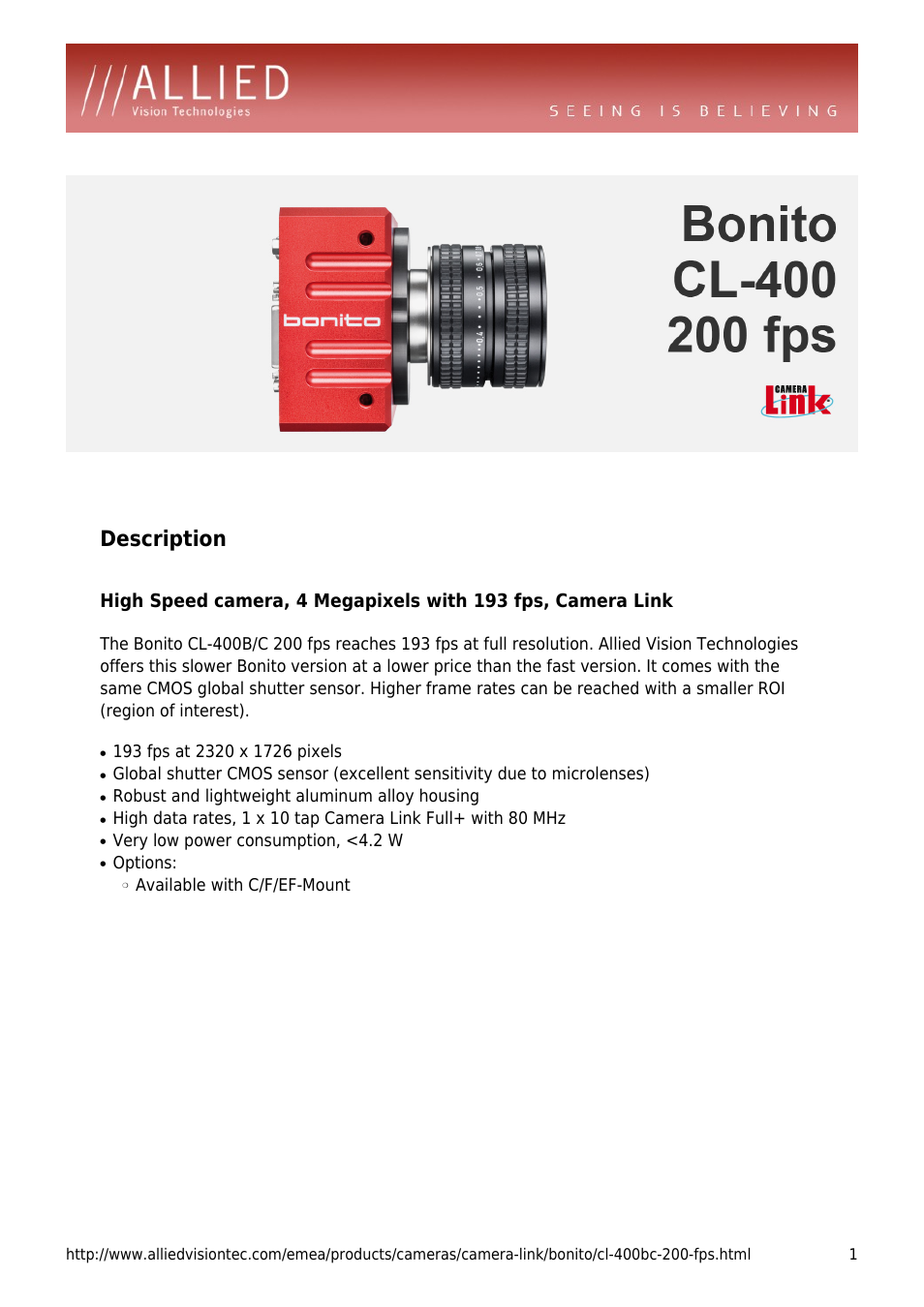 Bonito CL-400 200 fps