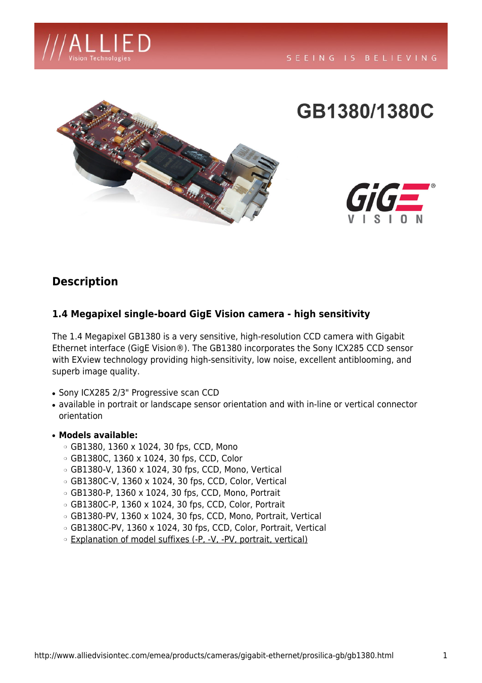 Prosilica GB1380