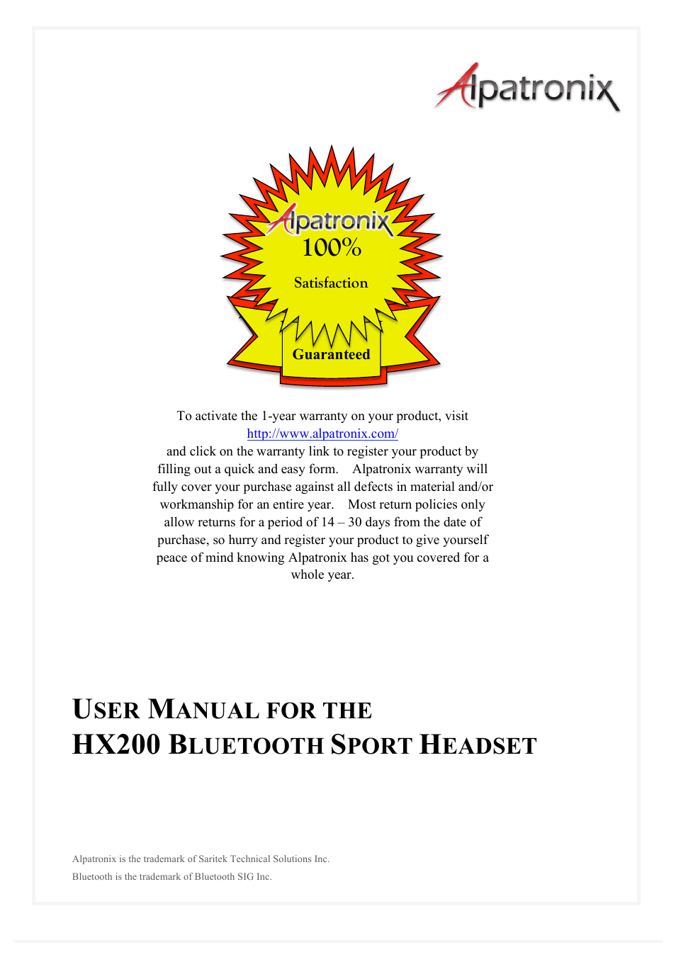 HX200 Active Bluetooth Hands Free Headset