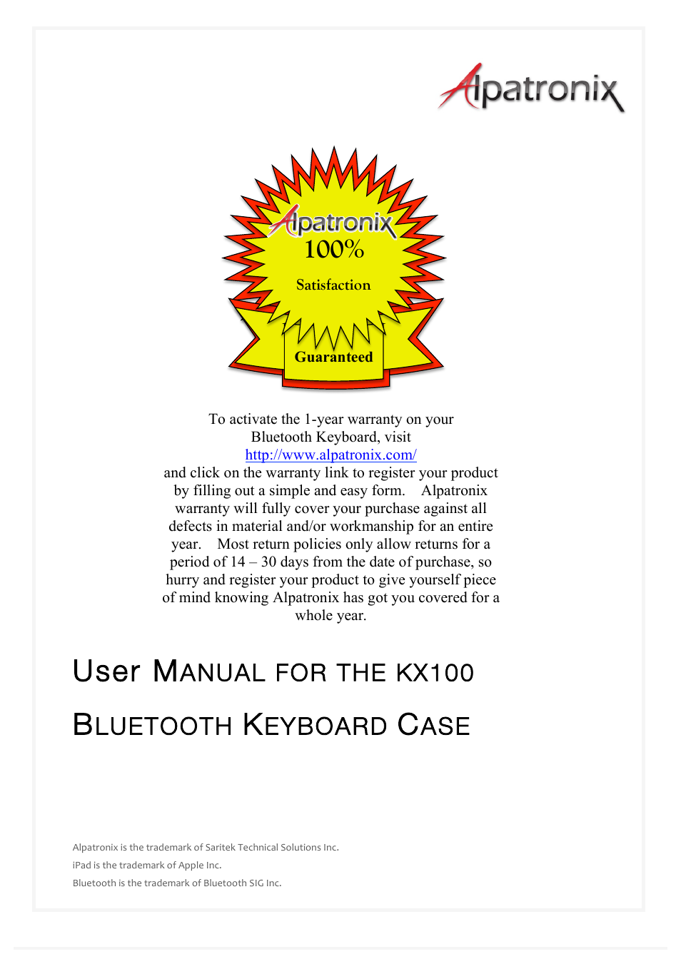 KX100 Bluetooth Keyboard Folio Case