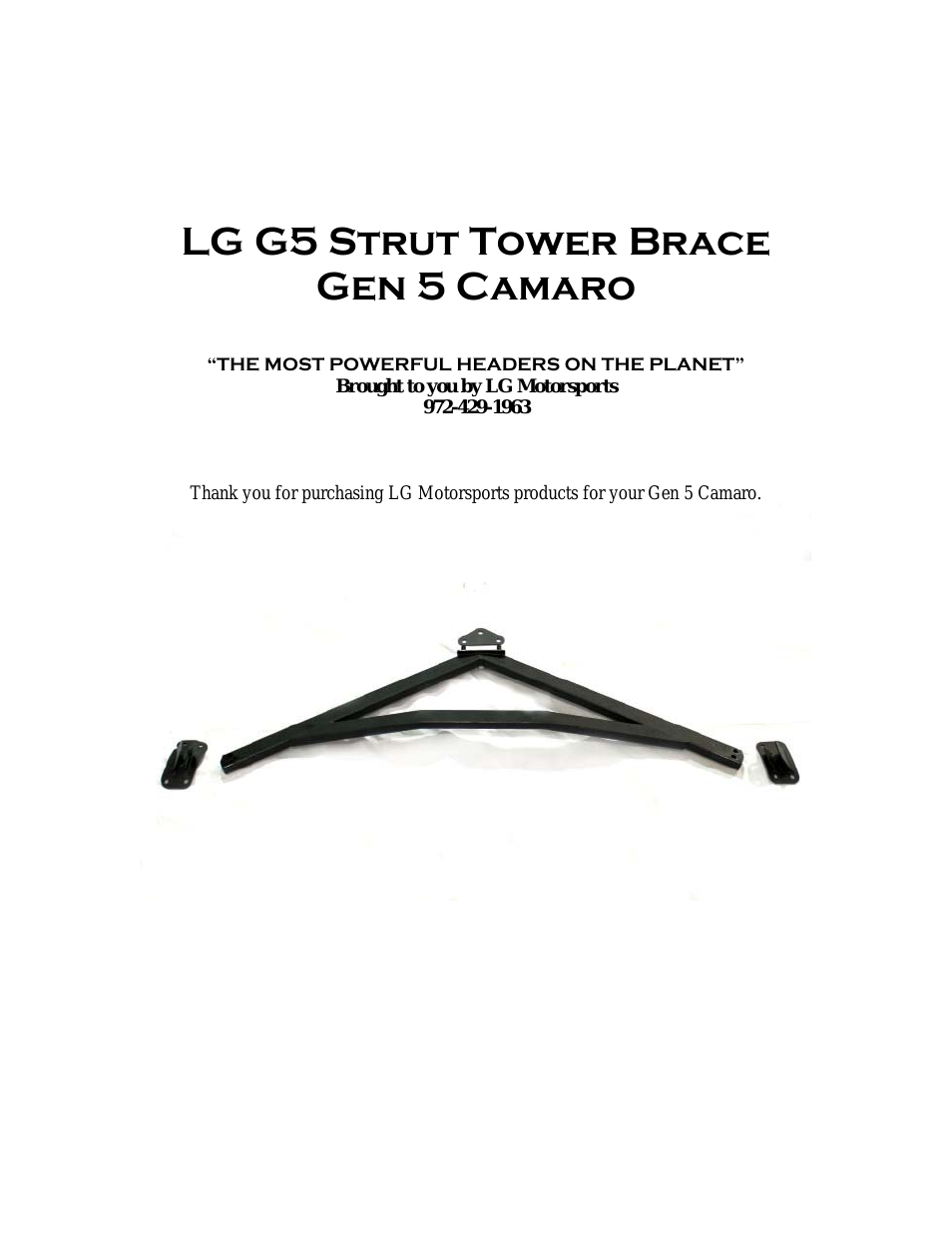 LG G5 Strut Tower Brace