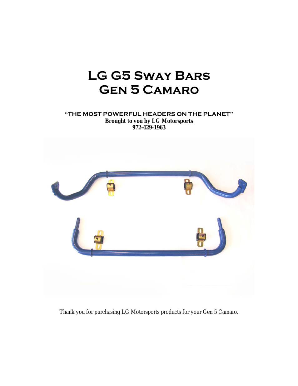 LG G5 Sway Bars