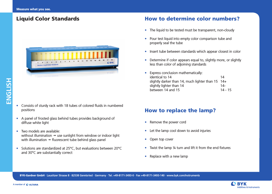 Liquid Color Standards Short Instructions