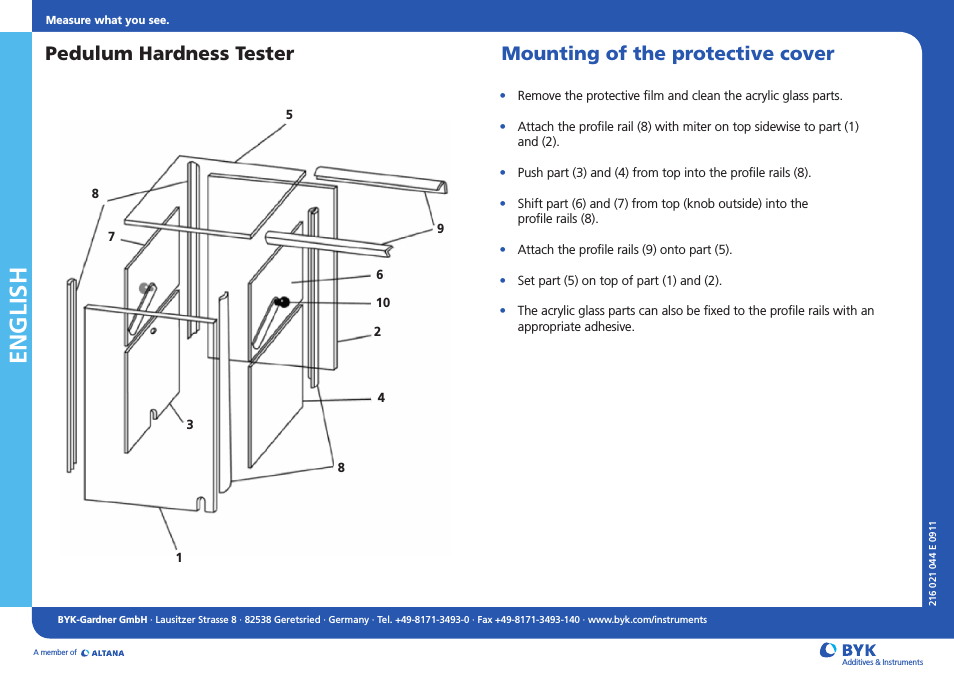Pendulum Hardness Tester Short Instructions