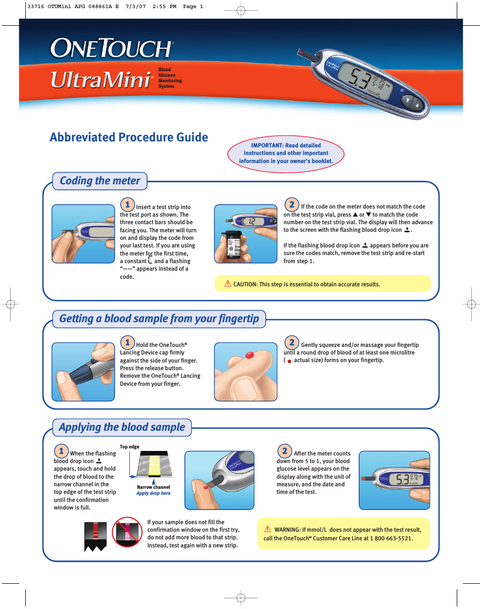 OneTouch UltraMini Blood Glucose Modelling System