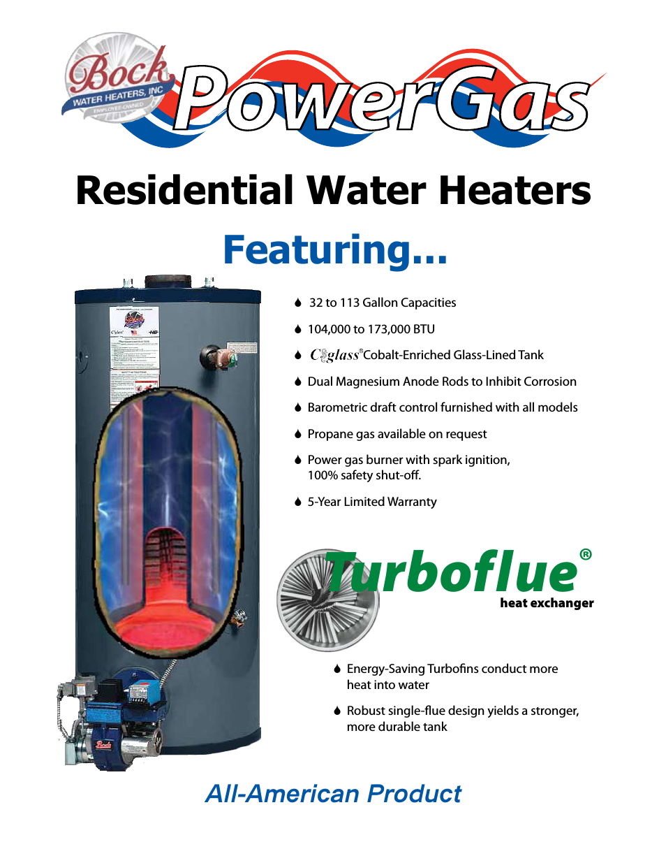 Turboflue Residential Power Gas Water Heater