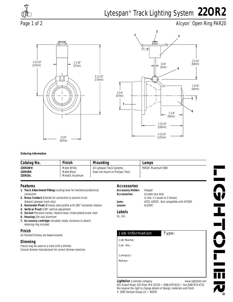 Lytespan Track Lighting System 22OR2