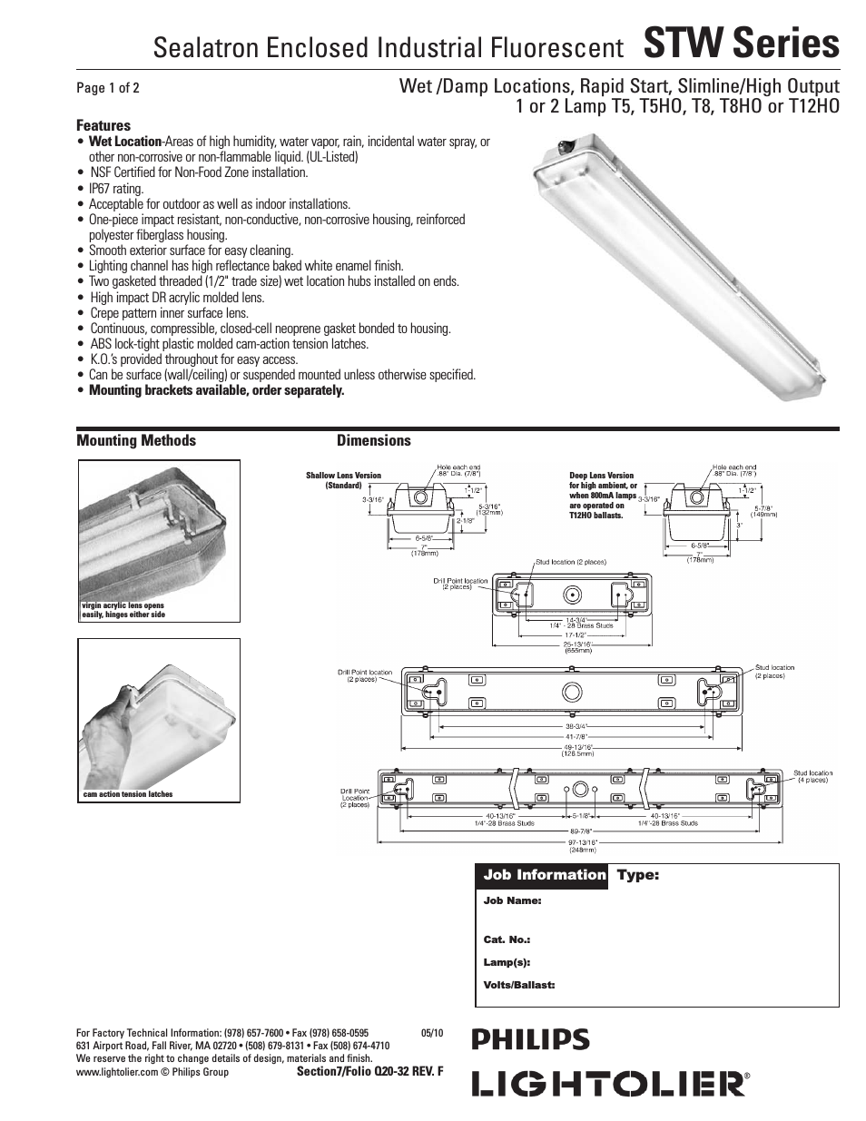 Sealatron Enclosed Industrial Fluorescent STW-SERIES