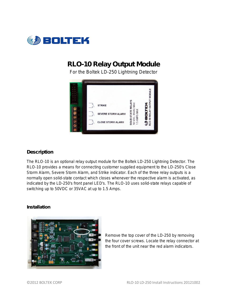 RLO-10 Relay Interface For LD-250