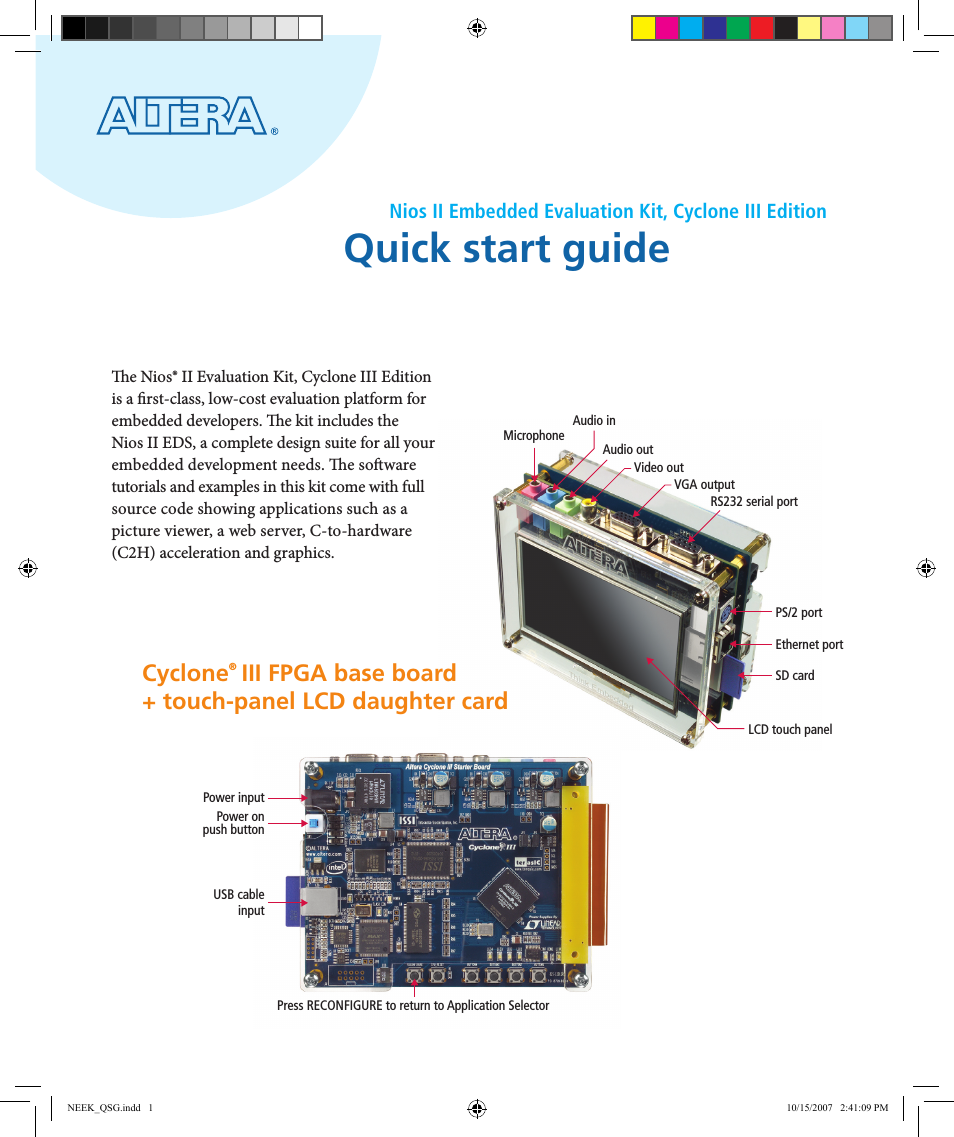 Nios II Embedded Evaluation Kit Cyclone III Edition